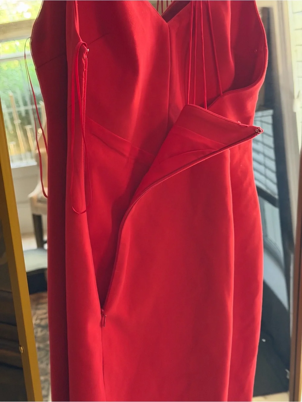 Likely Red Strappy V-Neck Mini Dress